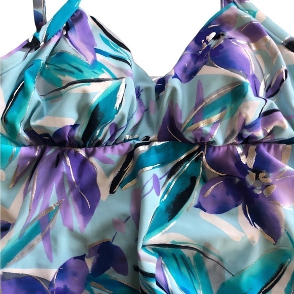 Miraclesuit Sheridan One Piece Swimsuit Sz. 12 Tiered Ruffles Take 10 Pounds OFF - Picture 5 of 7